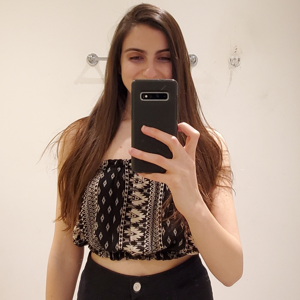 Vanilla Sky Black White Pattern Tube Top Large New With Tag